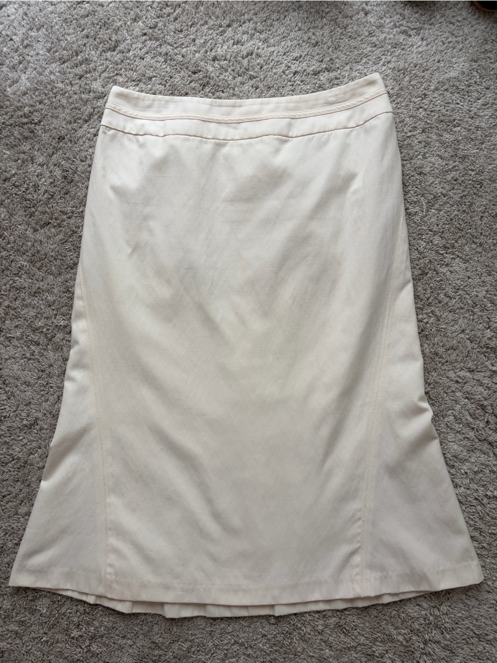 Bob Mackie Ivory Midi Skirt Size 12 Classic A-Line Minimalist
